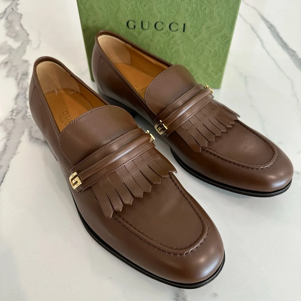 Gucci Men’s G Mirror Fringed Loafers